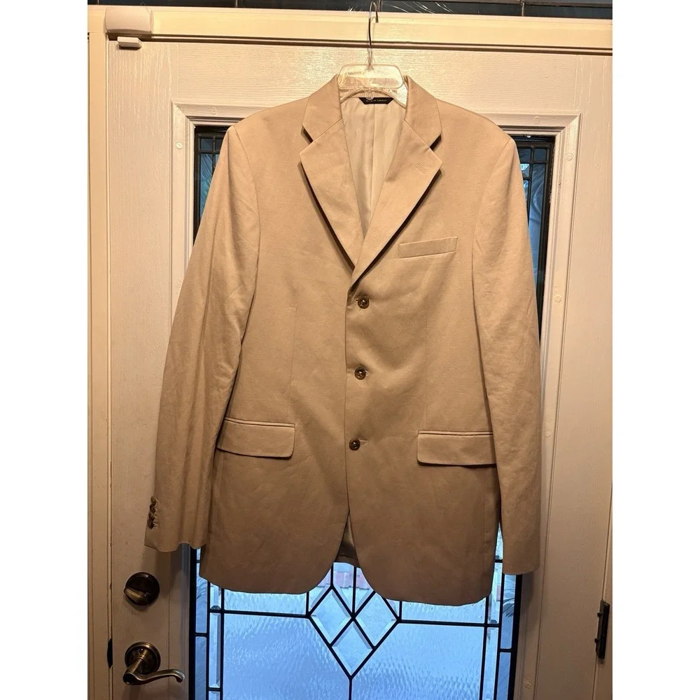 Banana Republic Modern Beige Jacket 44R, Linen Blend, Excellent Condition